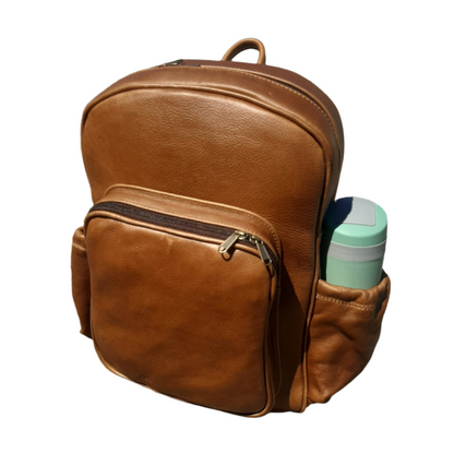 Ilone Laptop backpacks 15 inches in pecan tan with side pockets