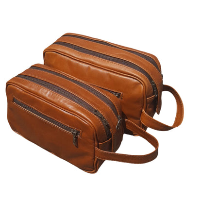 J boy toiletry bag in light tan by Cape Masai leather 