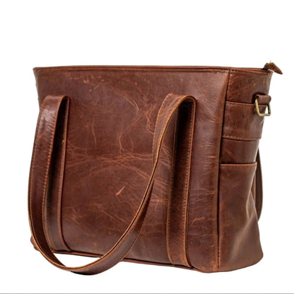 Ladies Laptop bags in Diesel Pitstop cigar colour made in Cape Town by Cape Masai leather