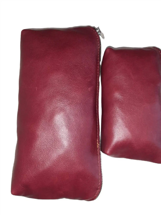 Beautiful makeup purses in cherry red colour