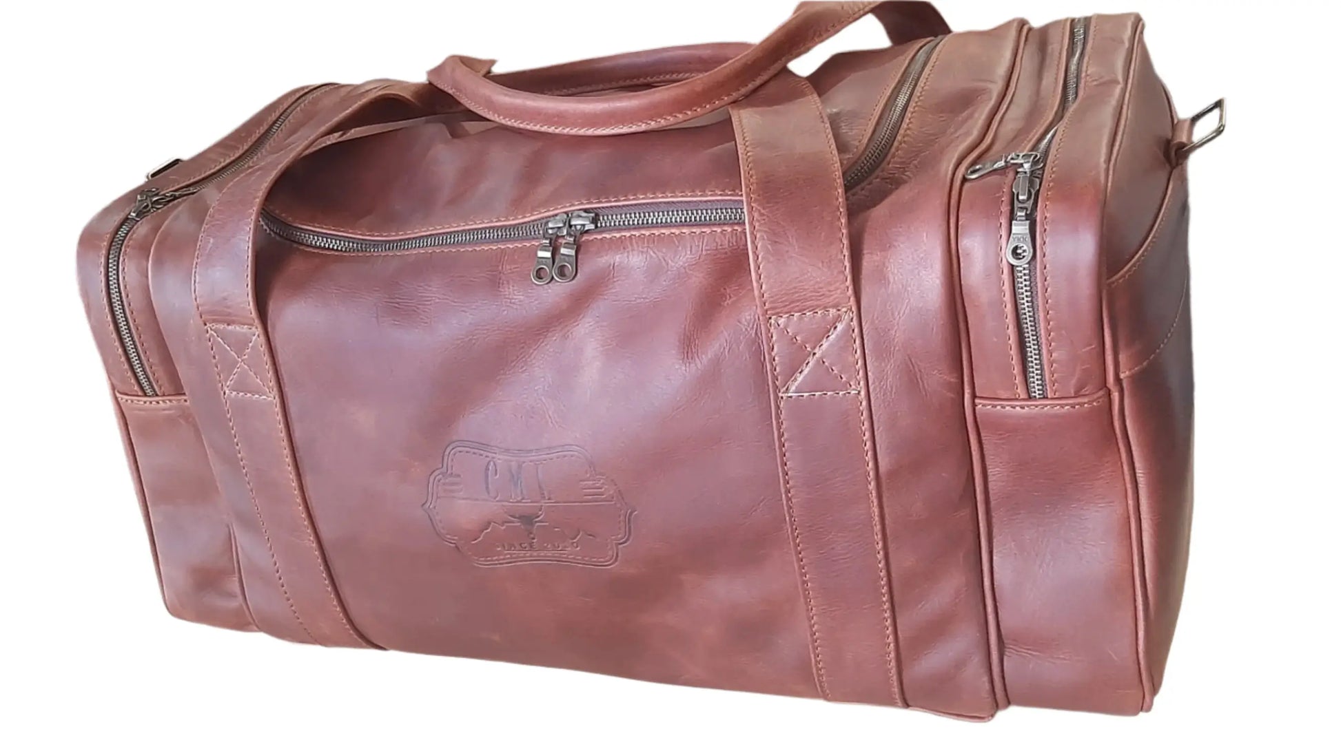 Masai Luggage Bags in pitstop cigar by Cape Masai Leather, the finest SA travel bags