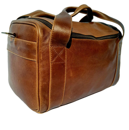 Masai leather Gym bag in pecan tan