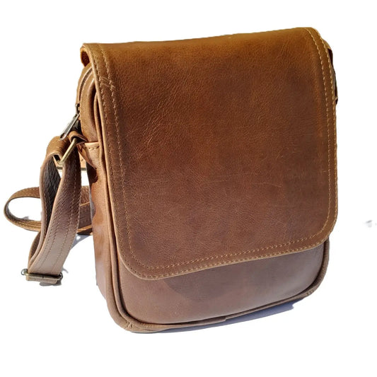 Messenger bag with flap small by Cape Masai Leather