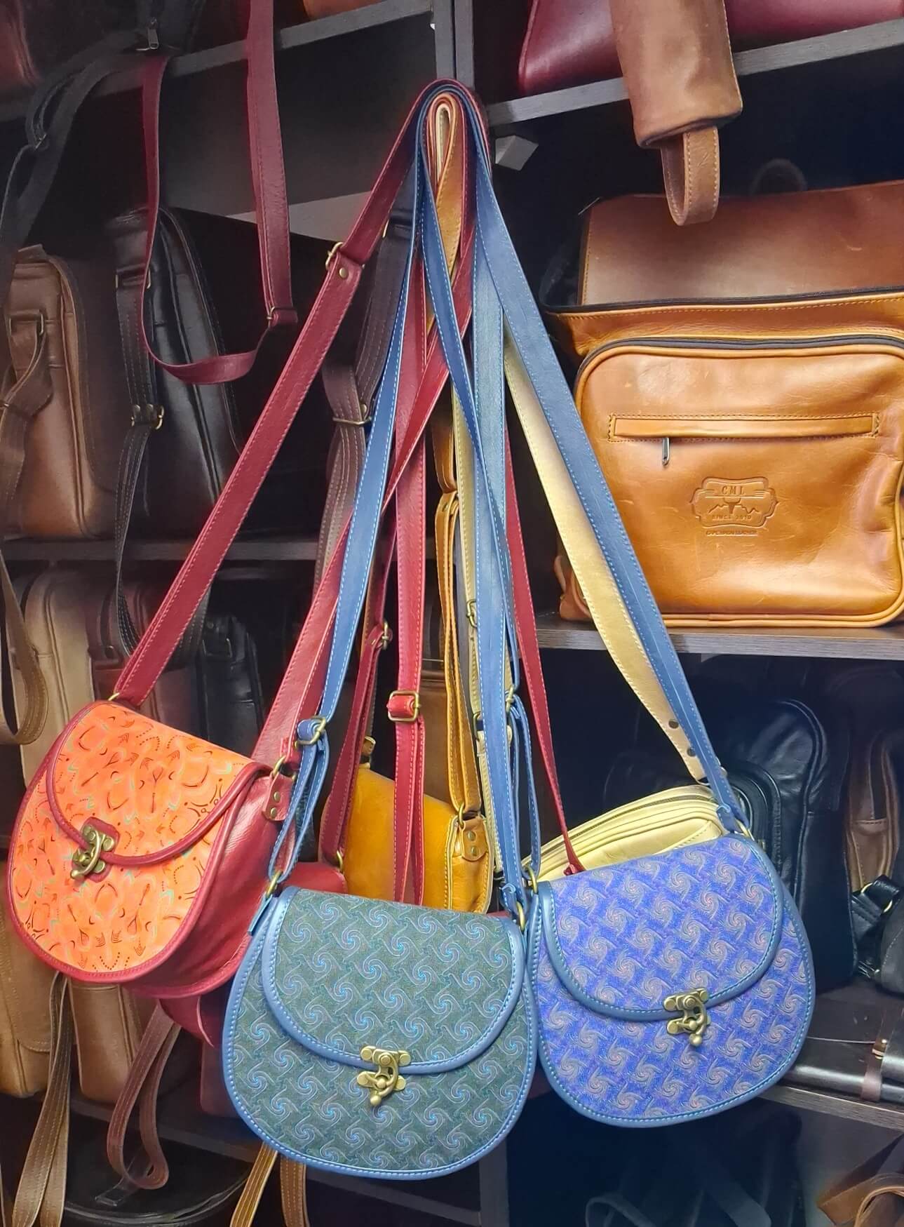 Shweshwe  leather D bags