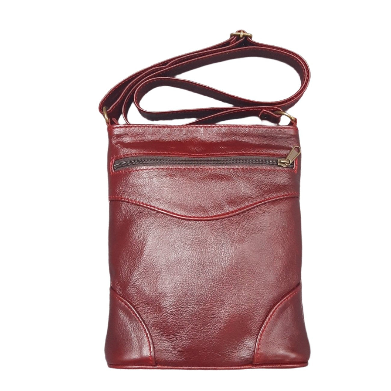 Sling leather bags big in cherry red by cape Masai Leather