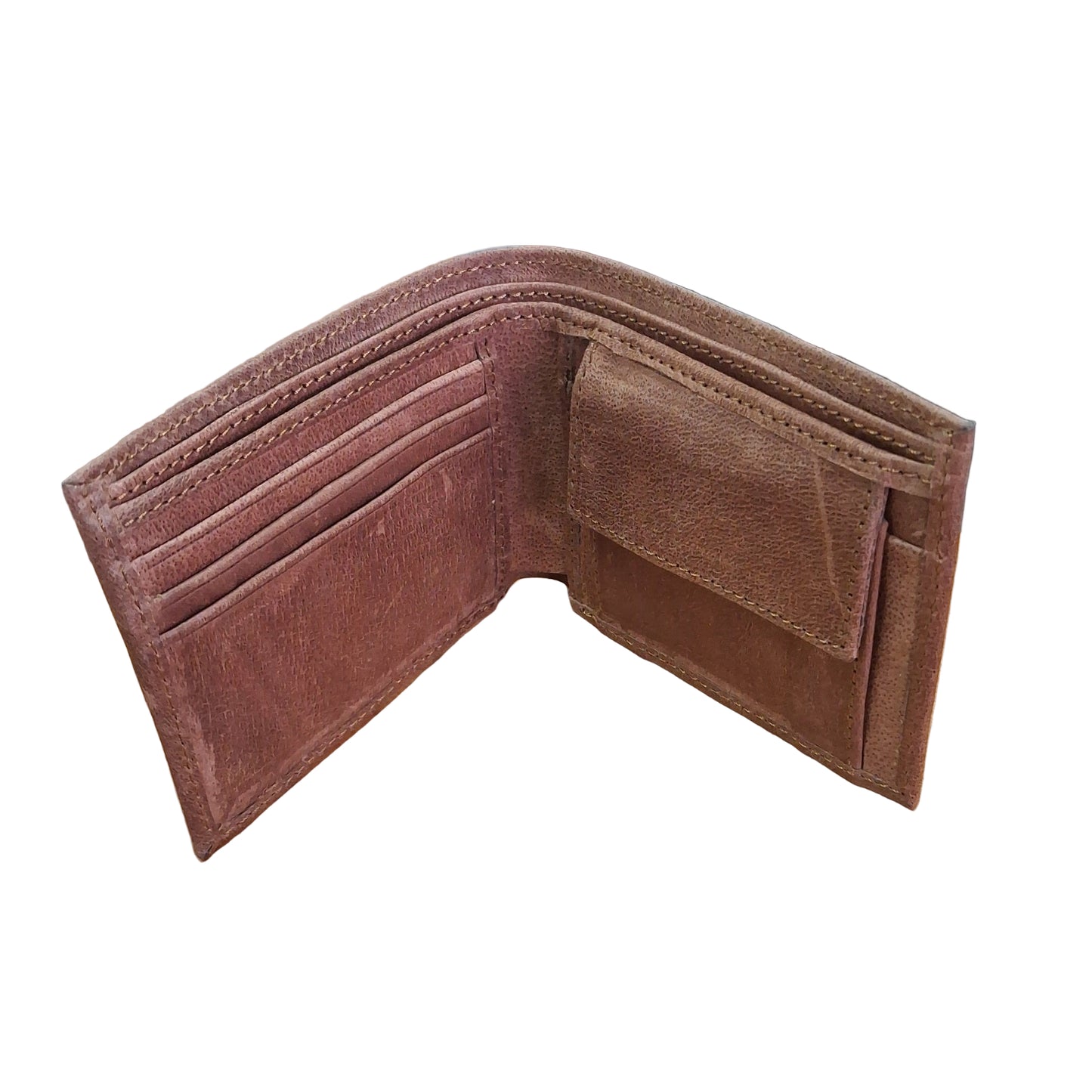 Small Men's wallets with change holder in rustic brown colour 