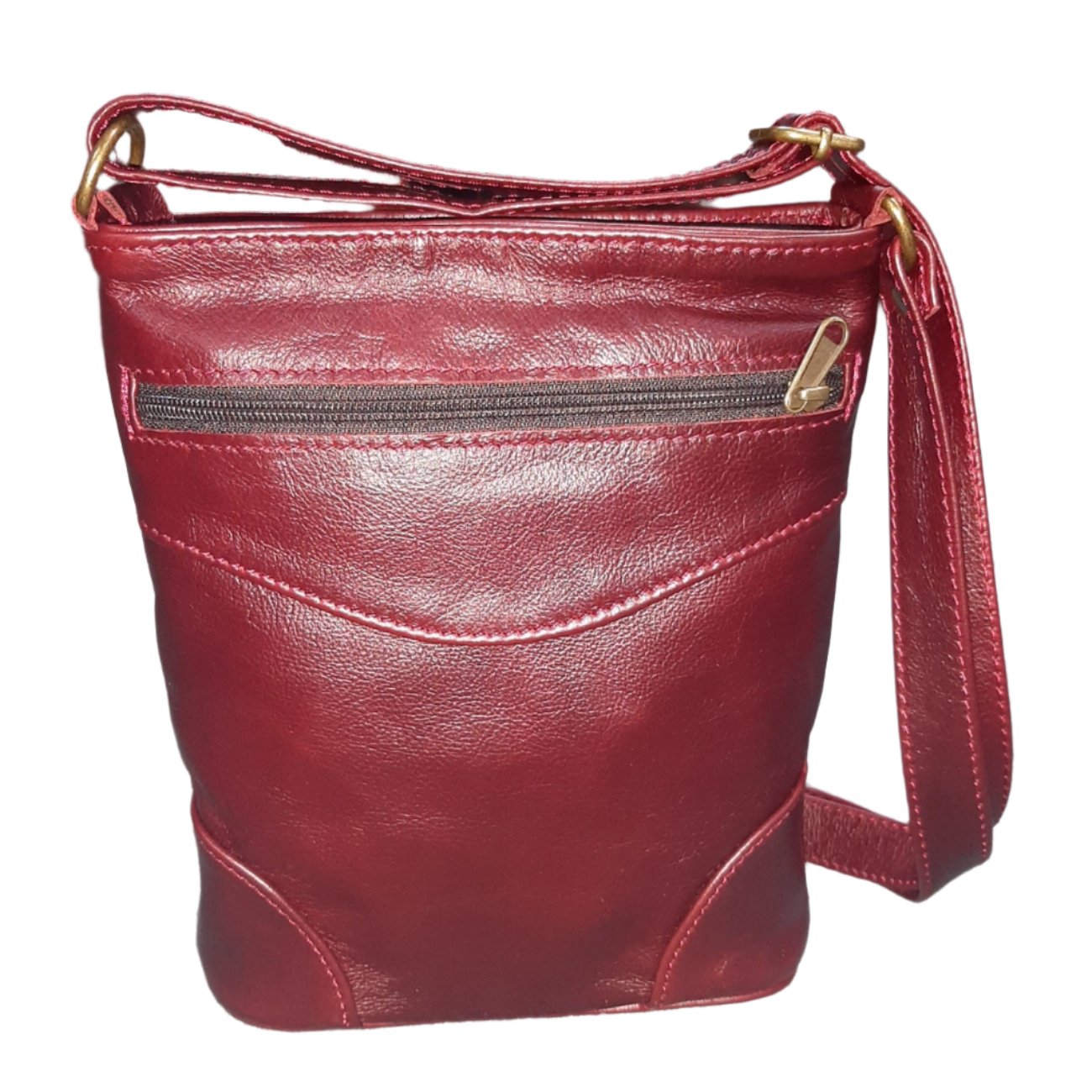 Small Sling bags in cherry red colour from cape Masai Leather