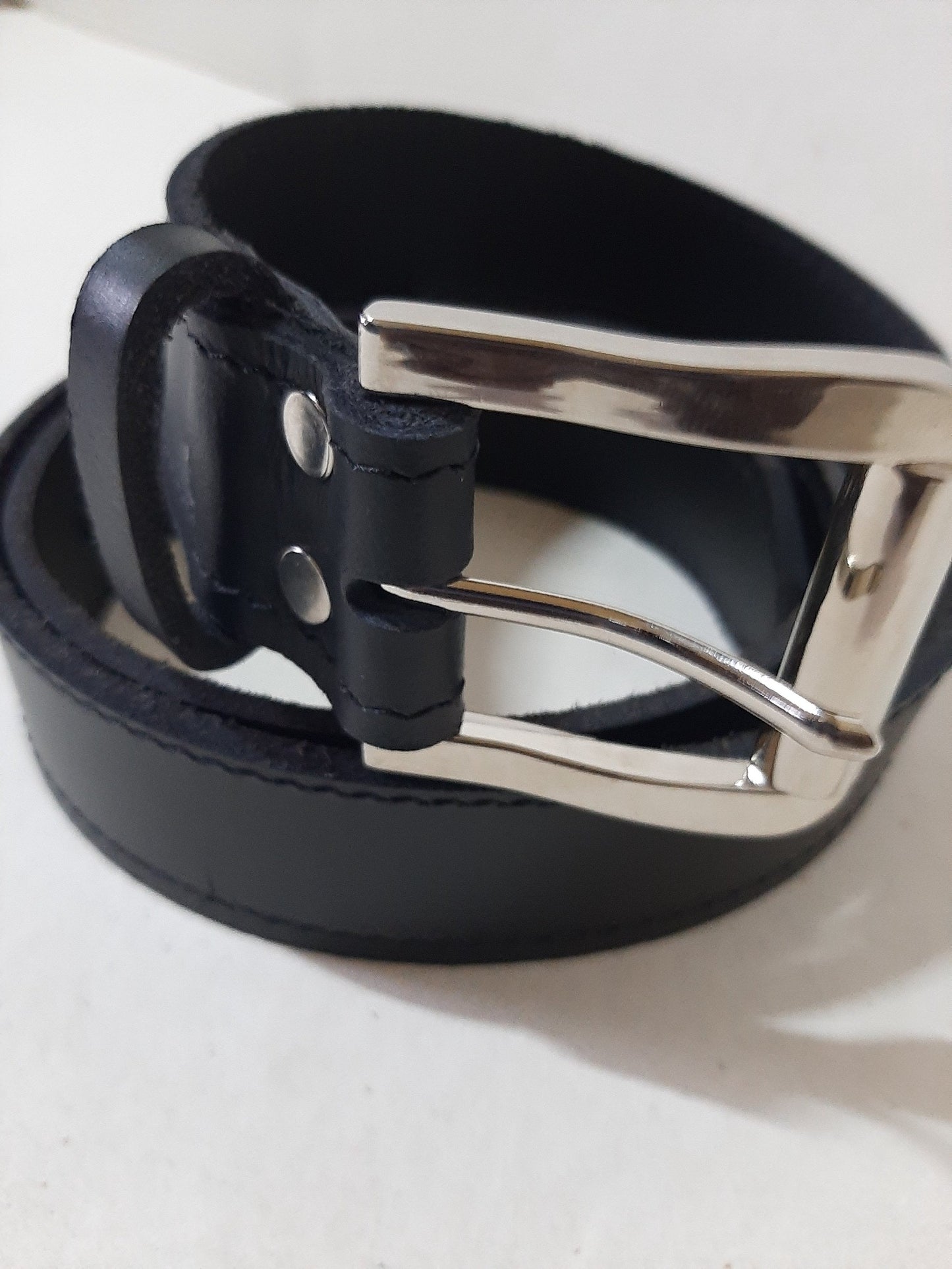 A black Jean's genuine leather belts from cape Masai Leather