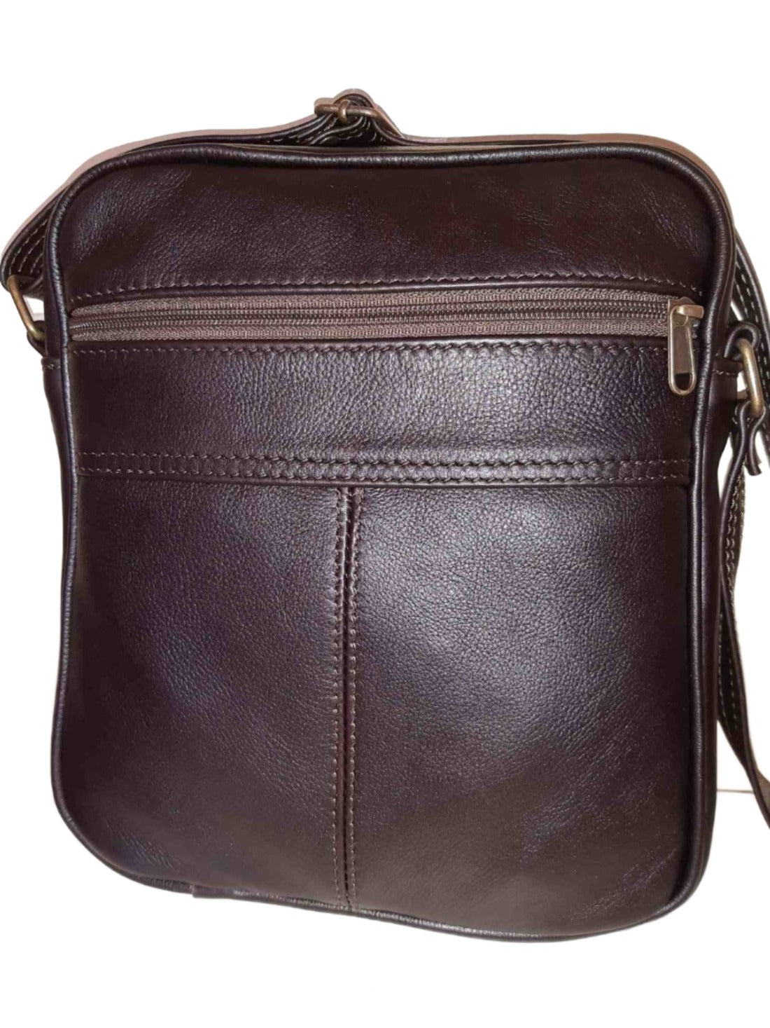 Men's Messenger bag in dark brown colour made by  cape Masai Leather