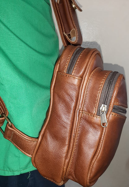 men's funny leather park bags - Cape Masai leather 