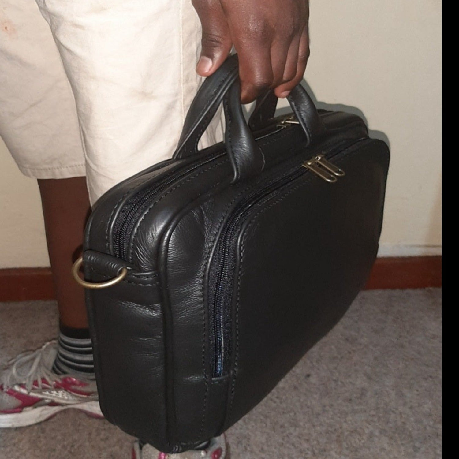 12" laptop bag - cape Masai leather 