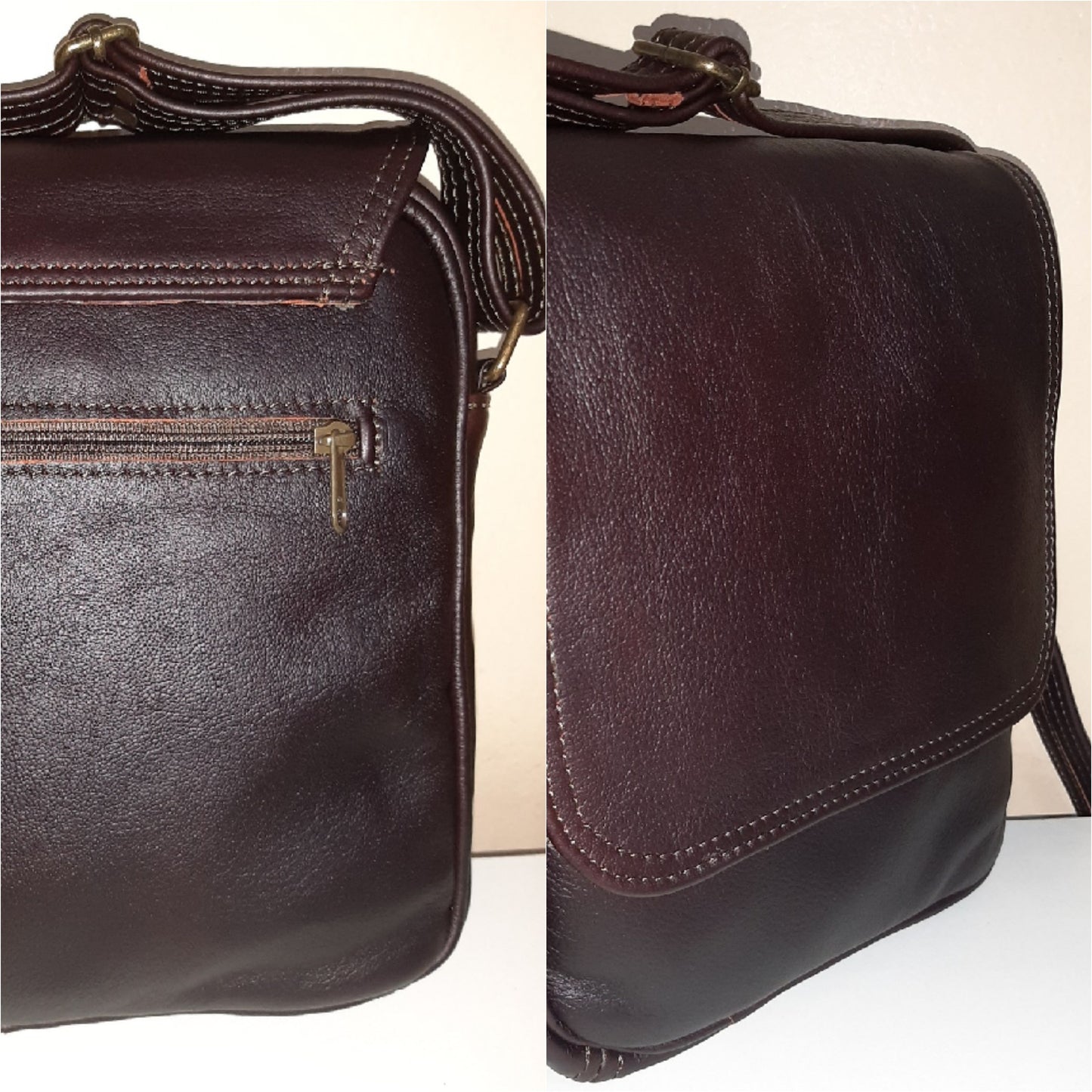 messenger bag with flap - cape Masai Leather