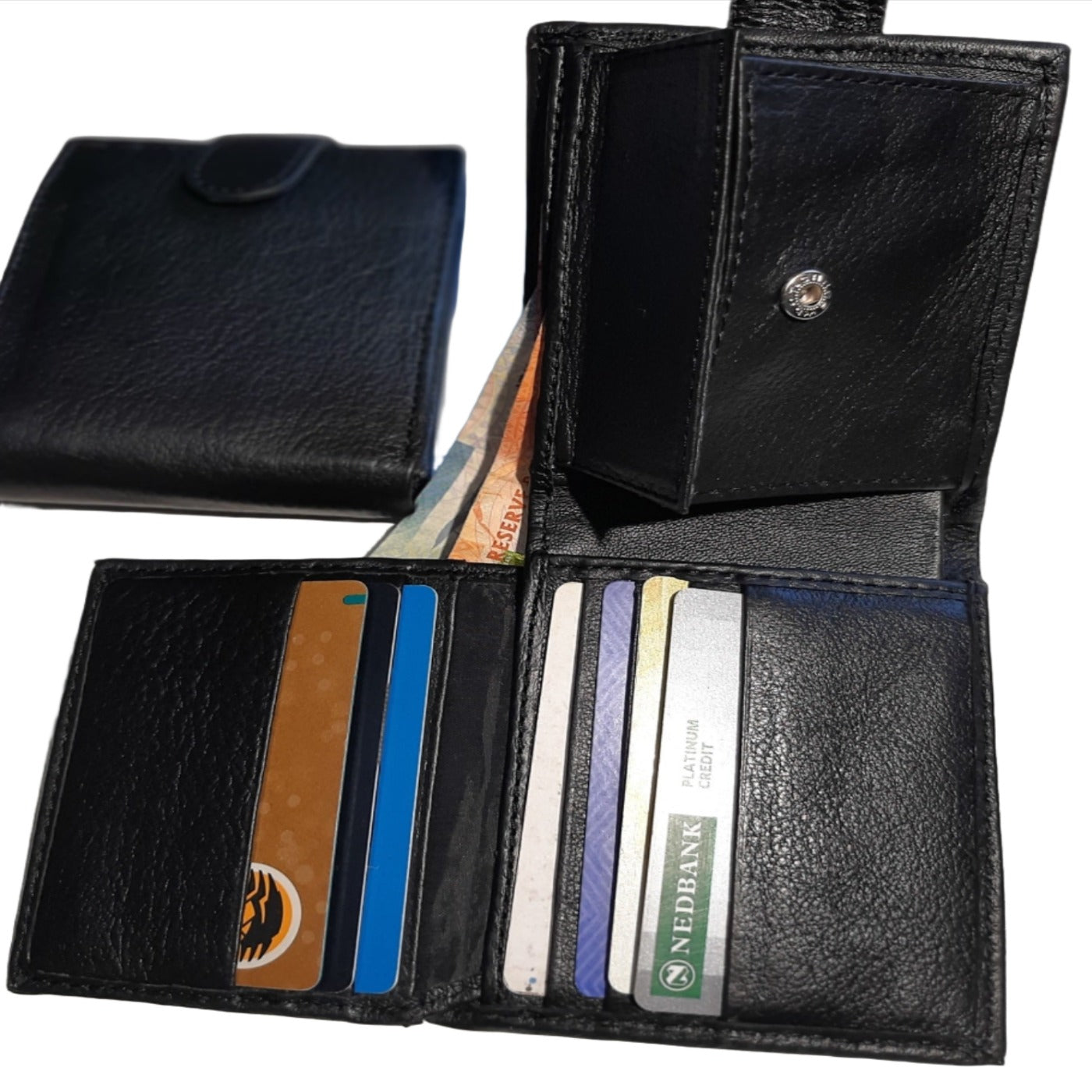 Businessmen's wallets (BMW) in black with clip Cape Masai Leather