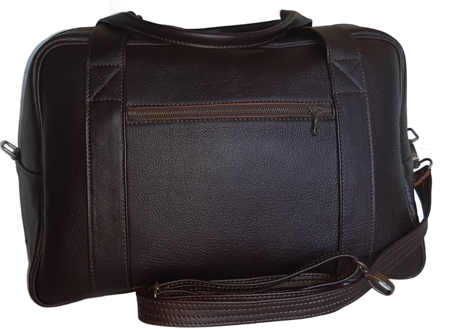 Cape Executive Traveler Bag in dark  tan colour - Cape Masai Leather  Edit alt text