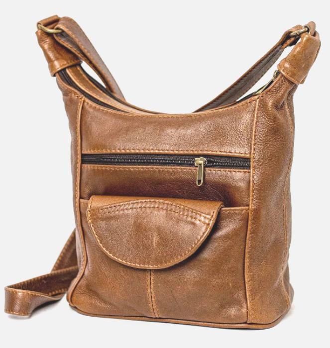 SH medium leather bags in pecan tan colour from Cape Masai Leather
