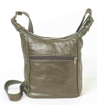 SH medium leather bags in olive green colour from Cape Masai Leather