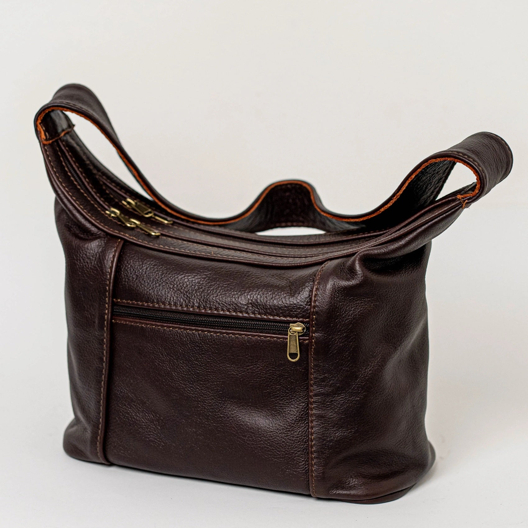 Gb7 leather bags in dark tan made by cape Masai Leather