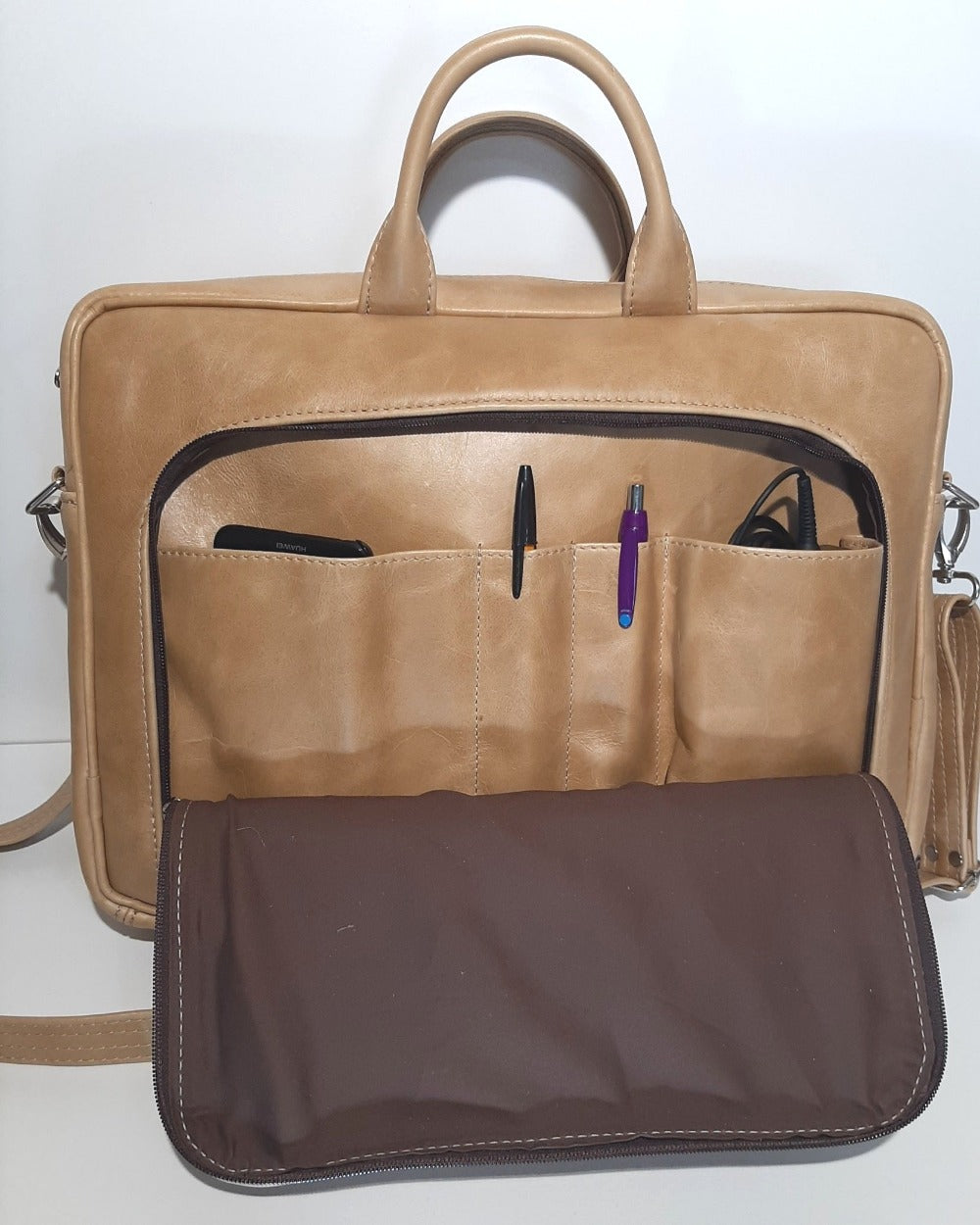Iconi 15" laptop briefcase bags - Cape Masai leather 