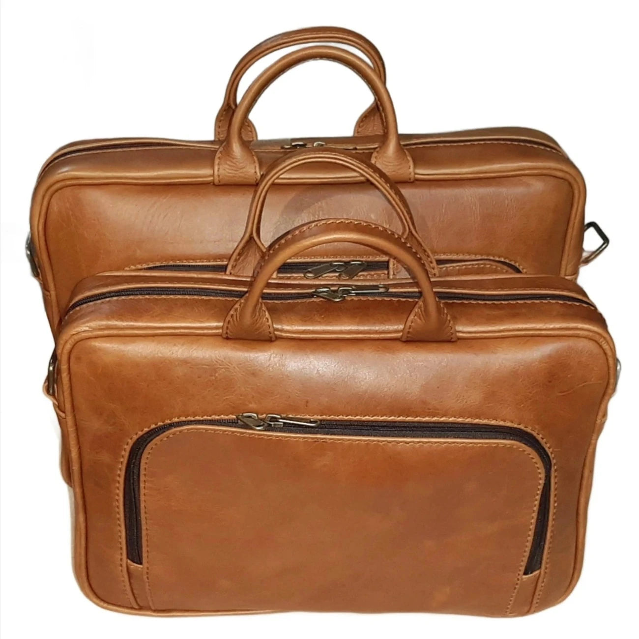 Iconic 14 & 15 inches laptop briefcase bag - Light tan at Cape Masai Leather 