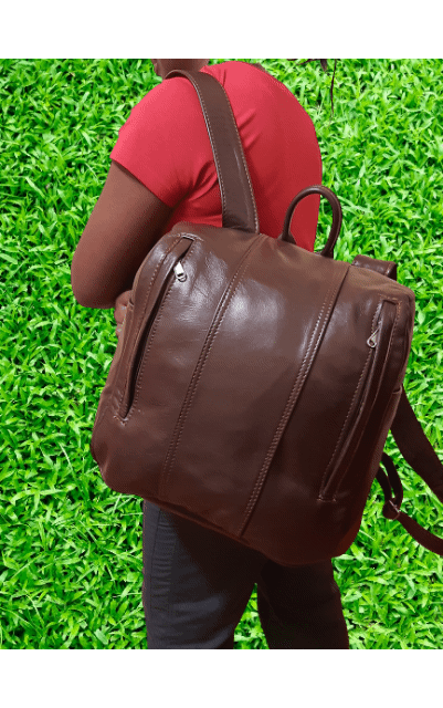 Jabu's travel leather Backpacks - cape Masai Leather