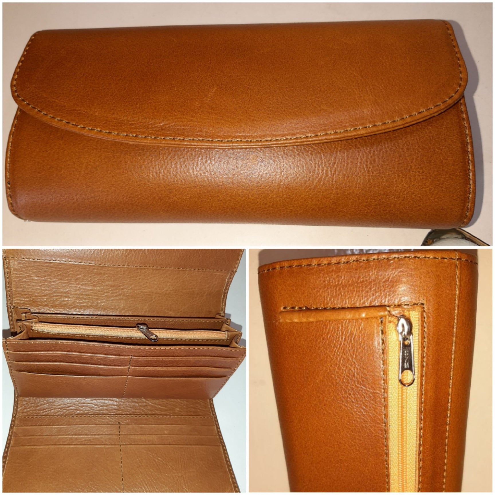 Ladies brown leather wallet best sale