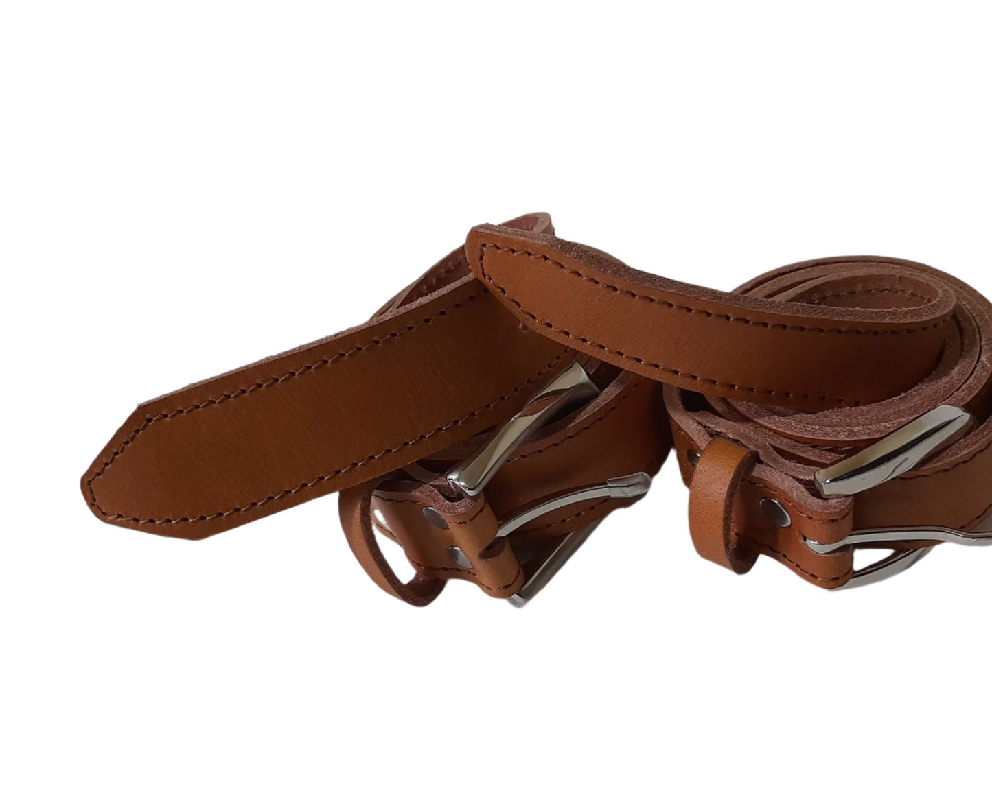 2 tan Jean's genuine leather belts from cape Masai Leather