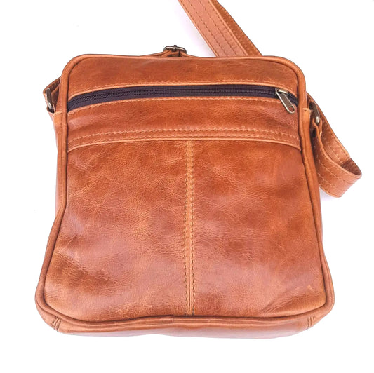 Men's Messenger bag in light tan colour by Cape Masai L