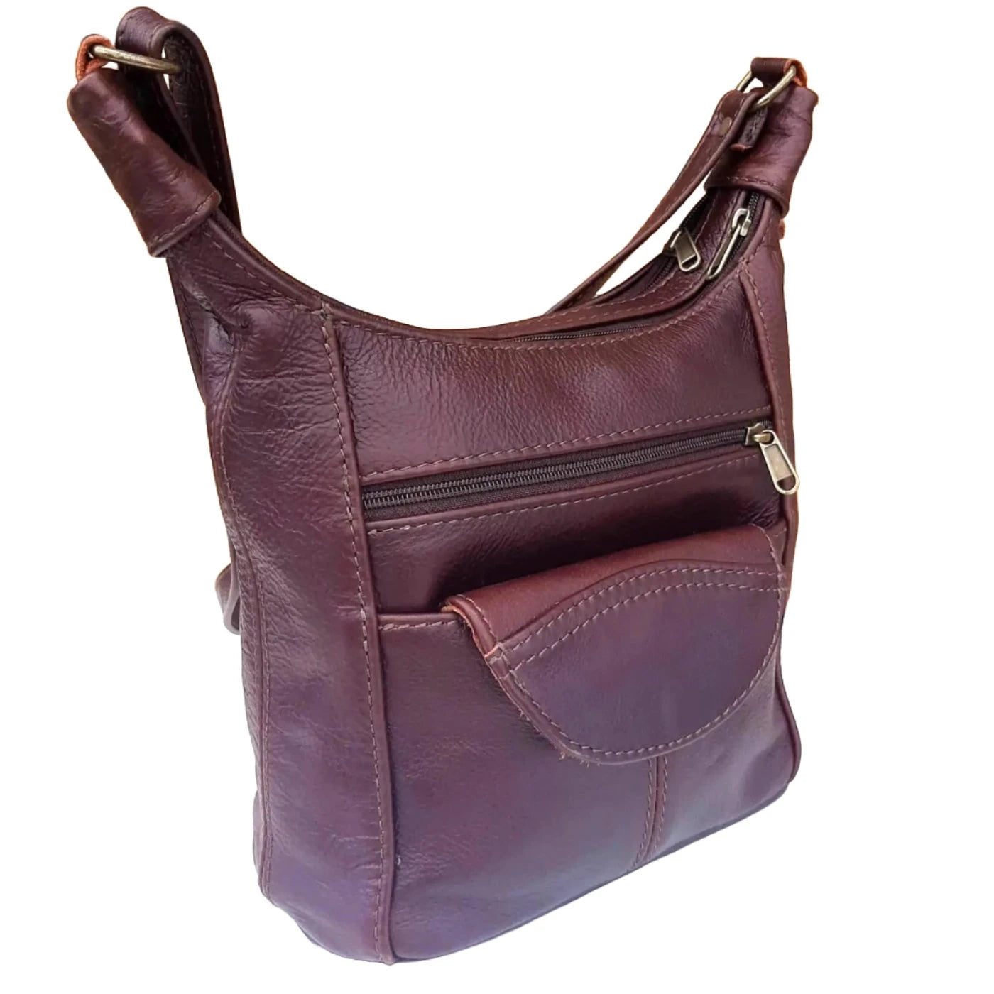 SH medium leather bags in dark tan colour from Cape Masai Leather