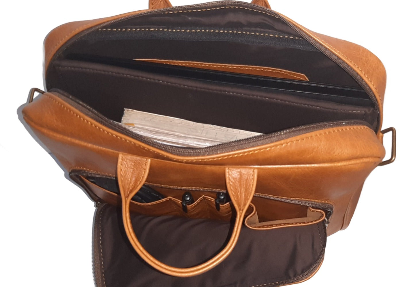 Iconi 15" laptop briefcase bags - Cape Masai leather